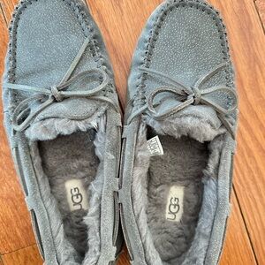 UGG Gray Moccasin Slippers